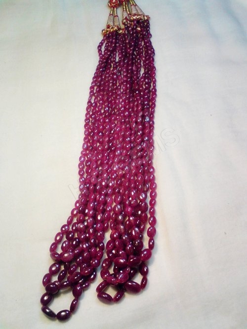 Natural Ruby Oval Beads