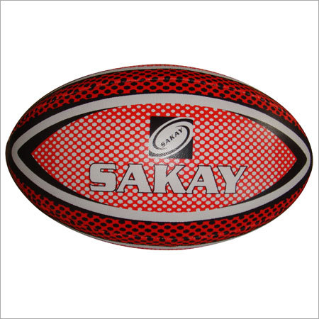 Synthetic Rugby Ball - Synthetic Leather, Size 5, Red, Stitched | Durable Grip, High Performance, Game Ready