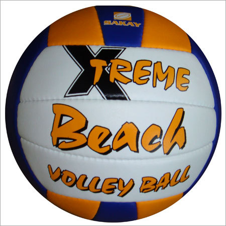 Beach Volleyball - Rubber, Standard Size, Orange, Latex Bladder | Hand-Sewn, Durable, High Visibility
