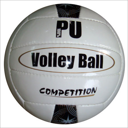 PU Volleyball - PU Leather, Official Size, White | Hand-Stitched, Durable, Synthetic, Competition, Customizable