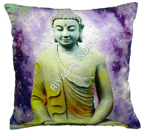 Personalised Cushion - Cotton Blend, 16x16 Inches, Purple | Custom Design, Soft Fabric, Sublimation Print, Home Decor, Relaxation Aid