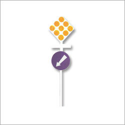 Bollards - MS Pipe 1825mm Dia 63mm, Powder Coated, Square Plate with 9 PMMA Reflectors, High Visibility Guidance