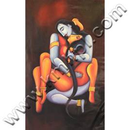 Modern Art - Canvas, 24x36 Inches, Orange | Aesthetic Appeal, Unique Style, Intriguing Subject, High-Quality Oil Paint, Matte Finish