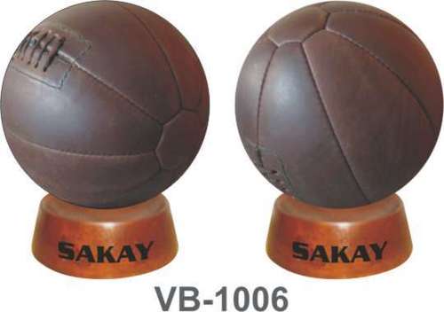 Vintage Leather Ball - Leather, 100mm Diameter, Brown | Vintage Appeal, Collectible, Decorative Piece
