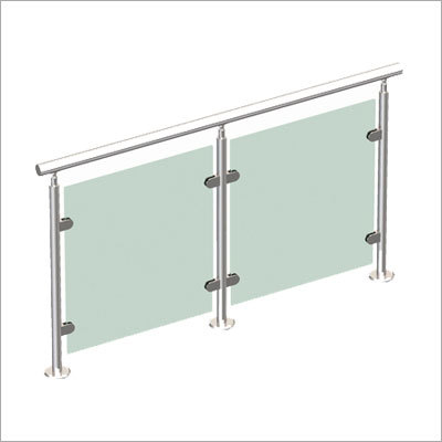 Glass Blade Railing - Stainless Steel & Tempered Glass, Custom Sizes | Modern Design, Polished Finish, Weather Resistant