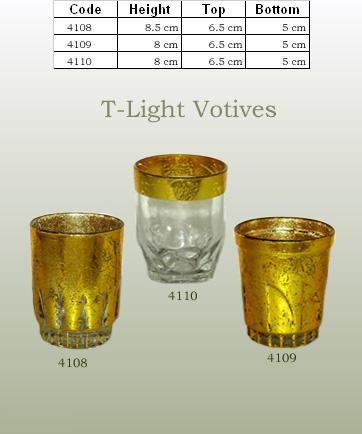 Antique Silver Glass Candle Votive