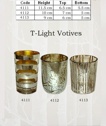 Antique Silver Glass Votives