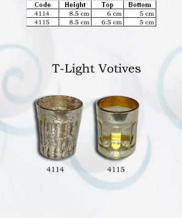 Antique Silver T- Light Votives
