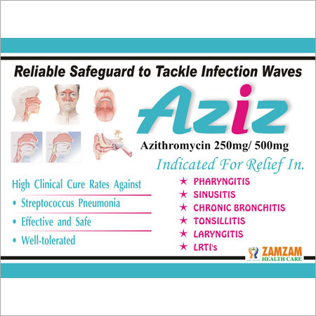 Aziz - Azithromycin 250mg/500mg Tablet, Blister Pack | Effective Treatment, Long Shelf Life, Ultra Safe