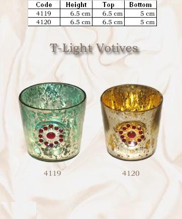 Antique Silver Glass Votives