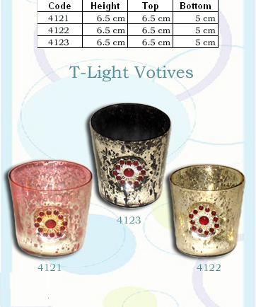 Antique Silver Glass Votives