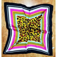 Polyester Printed Bandana - 52 X 52 Cm, 100% Satin Fabric, Animal Pattern, Machine Made For Men, Custom Designs Welcome
