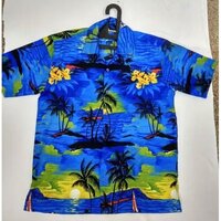 100% Polyester Beach Shirt - Color: Blue