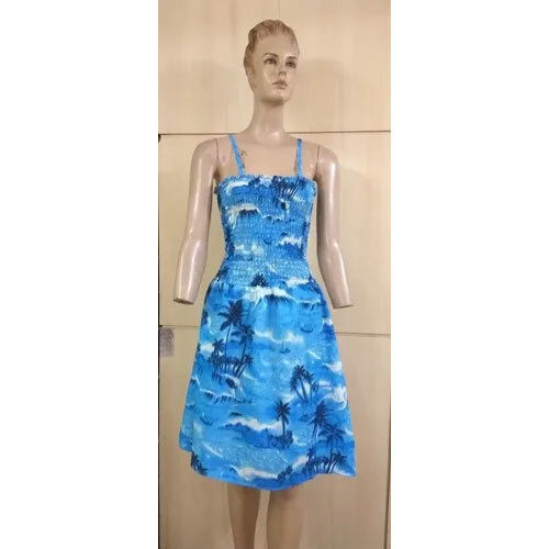 Quick Dry 100% Polyester Blue Beach Dress