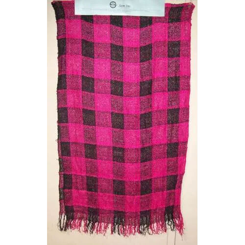 Checks Cotton Fancy Shawls - Color: Pink & Black