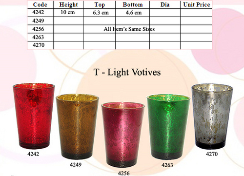 Antique Silver Glass Votive