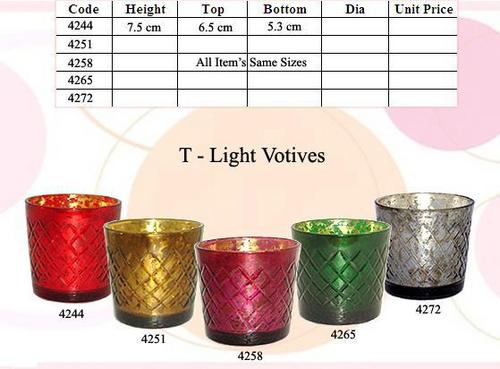 Cut Color Glass Votive