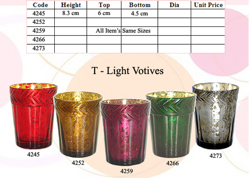 Cut Color Glass Votive