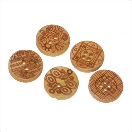 Brown Handmade Wooden Button