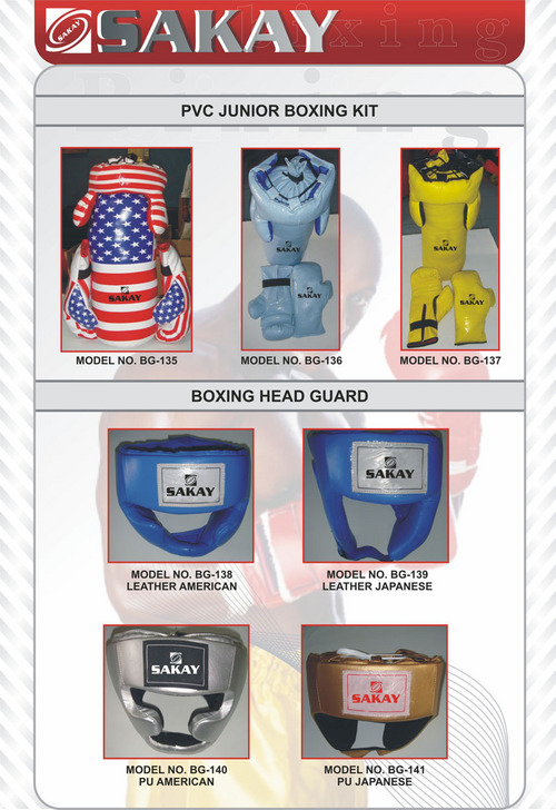 Boxing Kit - PVC Cotton Filled Set, Red, 4-8 oz Gloves, Adjustable Head Guard, Hanging Punch Bag