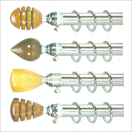 Curtain Rods (SS Finish WIth Wood 25mm)