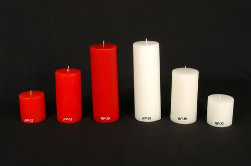 Square Pillar Candles - Wax Material, Varied Dimensions, Red Color | Unscented, Long Burning, Elegant Design, Multiple Sizes, Box Packaging