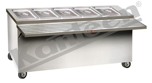 FOOD SERVICE COUNTER - BAIN MARIE (3 SIDES COVERED WITH TRAY RESTER ...