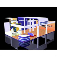 Exhibition Stall Designing - Metal & Wood, Variable Dimensions, Blue - Customizable Design, Attractive Design, Effective Marketing, Brand Visibility, Target Audience Engagement