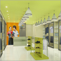 Retail Showroom Interior Designing - Metal & Wood Materials, 8-12 Weeks Project Timeline, Light Green Color Scheme, Modern Aesthetic Design, Enhanced Customer Experience, Functional Layout