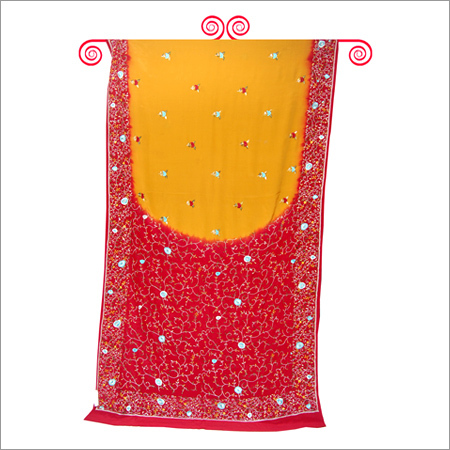 Embroidered Crepe Saree