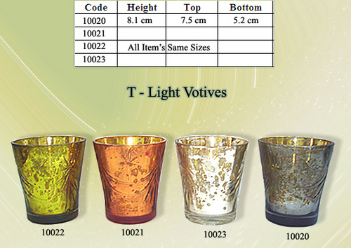 Antique Silver Glass Candle Votive