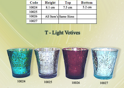 Antique Silver Glass Candle Votive