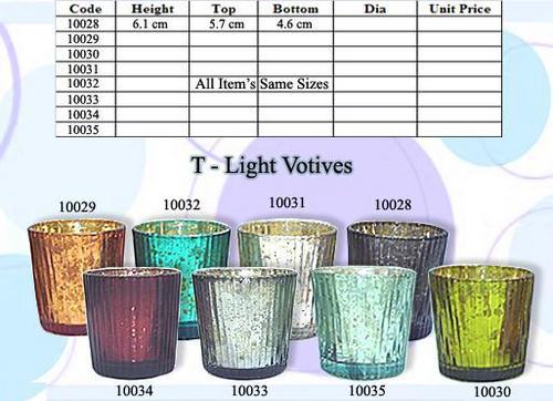 Antique Silver Glass Candle  Votives