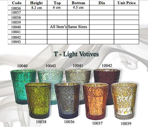 Antique Silver Glass Candle Votives