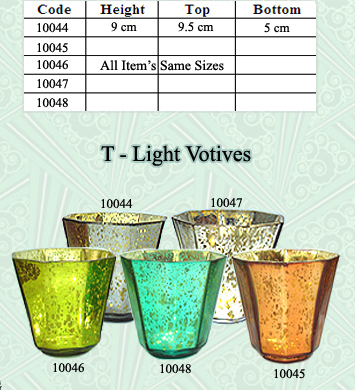 Antique Silver Glass Candle  Votives