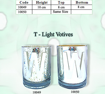 Antique Silver Glass Candle  Votives