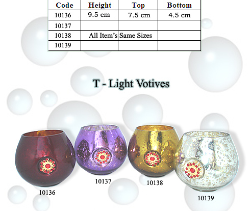 Antique Silver Glass Candle Votives