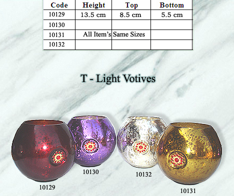 Antique Silver Glass Candle Votives