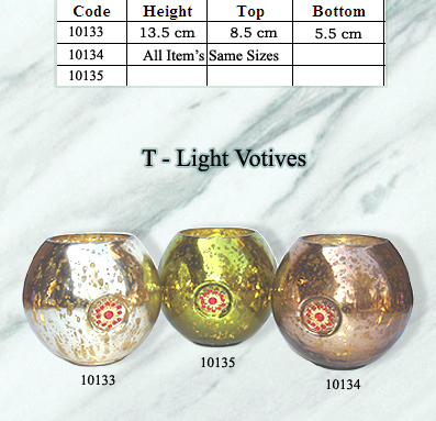 Antique Silver Glass Candle  Votives