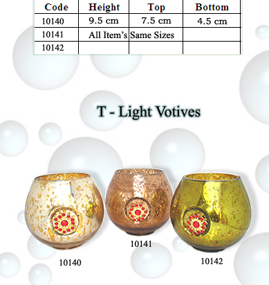 Antique Silver Glass Candle Votives