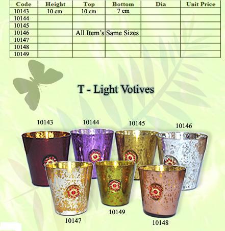 Antique Silver Glass Candle  Votives