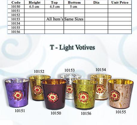 Antique Silver Glass Candle Votive