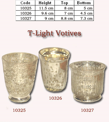 Antique Silver Glass Candle  Votives