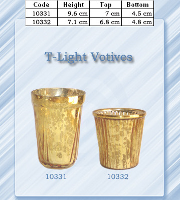 Antique Silver Glass Candle Votives