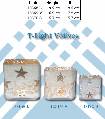 Antique Silver Glass Candle Votives