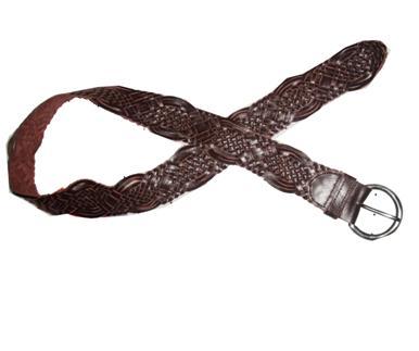 Woven Belts - Brown Leather