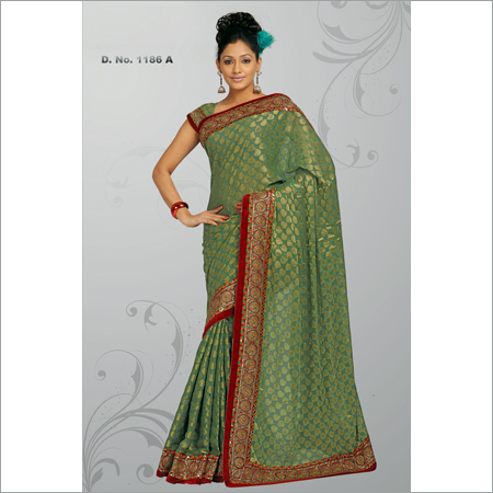 Hand Embroidered Crepe Saree