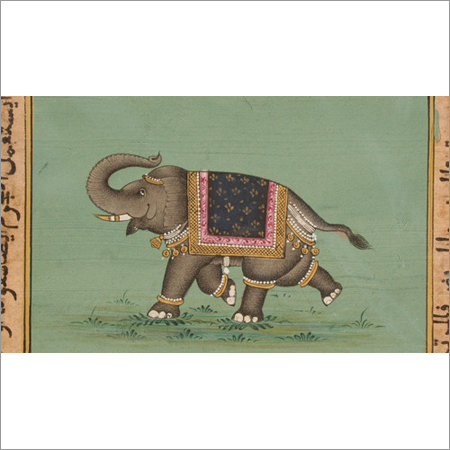 Elephant with Calligraphy Border