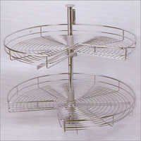 Kitchen Corner Carousel Unit - Stainless Steel, 3/4 Round Design With Diameters From 22 To 32 Inches | Space-saving, High Storage Capacity, Smooth Swivel Functionality, Corrosion Resistant, Modern Appearance