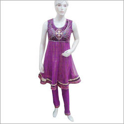 Printed And Striped Salwar Suit